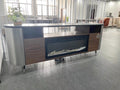 Aliving 76.8" Curved TV Stand with 36" Electric Fireplace