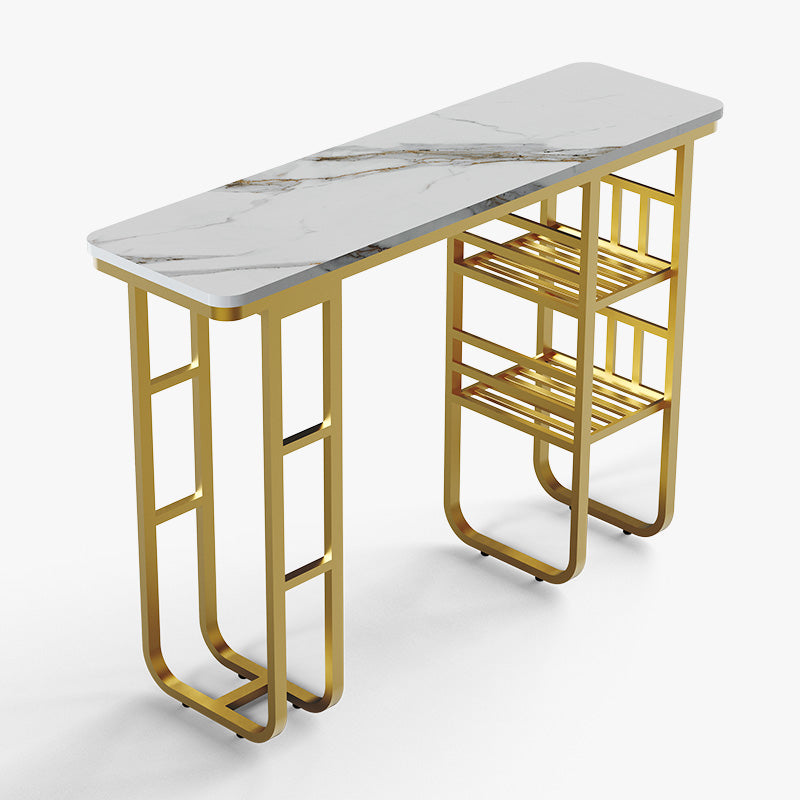 Sophie Common Luxury Straight Bar Table with Shelves